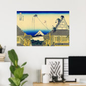 江戸葛飾北斎1830年の三井店駿河店 ポスター (ホームオフィス)