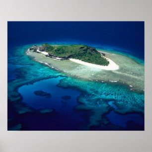 江折島、真南浦諸島、フィジー-航空 ポスター