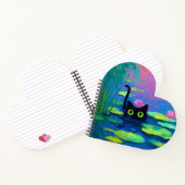 池おもしろいで泳ぐ黒猫 | アー予測できなト ノートブック (内部)