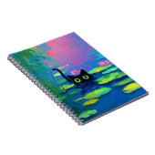 池おもしろいで泳ぐ黒猫 | アー予測できなト ノートブック (右側)