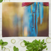 池かわいらしの蓮の花の写真 キッチンタオル (折り畳み)