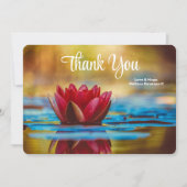 池かわいらしの蓮の花の写真 サンキューカード (正面)