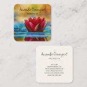 池かわいらしの蓮の花の写真 スクエア名刺 (正面/裏面)