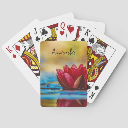 池かわいらしの蓮の花の写真 トランプ (裏面)