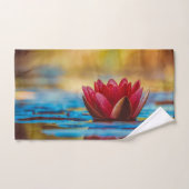 池かわいらしの蓮の花の写真 バスタオルセット (ハンドタオル)