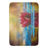 池かわいらしの蓮の花の写真 バスマット (正面縦)