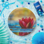 池かわいらしの蓮の花の写真 ペーパープレート (パーティー)