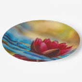 池かわいらしの蓮の花の写真 ペーパープレート (アングル)