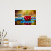 池かわいらしの蓮の花の写真 ポスター (キッチン)