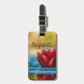 池かわいらしの蓮の花の写真 ラゲッジタグ (正面縦)