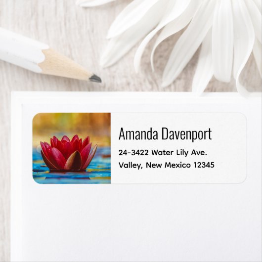 池かわいらしの蓮の花の写真 ラベル (インサイチュ)