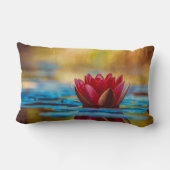 池かわいらしの蓮の花の写真 ランバークッション (裏面)