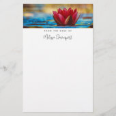 池かわいらしの蓮の花の写真 便箋 (正面)