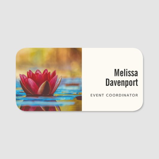 池かわいらしの蓮の花の写真 名札 (正面)