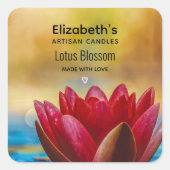 池かわいらし蝋燭事業の蓮の花 スクエアシール (正面)