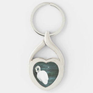 池で白鳥 キーホルダー