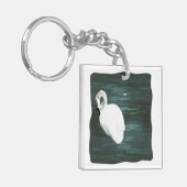 池で白鳥 キーホルダー (正面左)