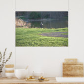 池で釣りをする ポスター (キッチン)