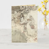 池によるヴィンテージの妖精の国 カード (黄色い花)