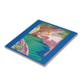 池による1931年のアール・デコの女性 タイル (側面)