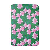 池に浮かぶピンクの睡蓮 バスマット (正面縦)