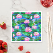 池に浮かぶピンクの蓮の花 スタンダードランチョンナプキン (インサイチュ)