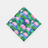 池に浮かぶピンクの蓮の花 スタンダードランチョンナプキン (角)