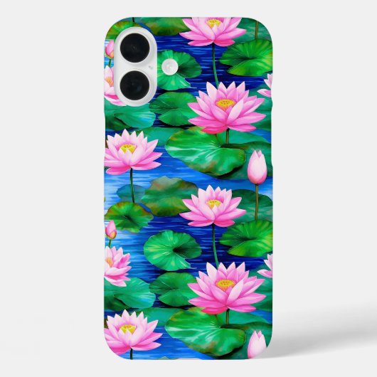 池に浮かぶピンクの蓮の花 Case-Mate iPhoneケース (裏面)