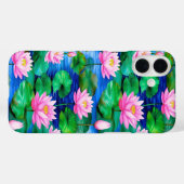 池に浮かぶピンクの蓮の花 Case-Mate iPhoneケース (裏面 (横))