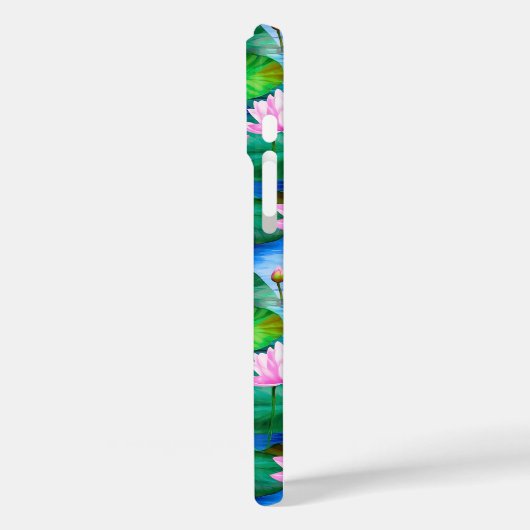 池に浮かぶピンクの蓮の花 Case-Mate iPhoneケース (裏面 / 左)