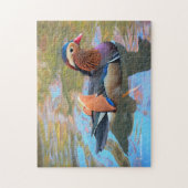 池に浮かぶ美しいみかん ジグソーパズル (縦)