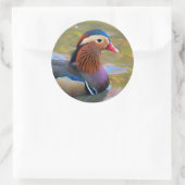 池に浮かぶ美しいみかん ラウンドシール (バッグ)