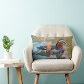 池に浮かぶ美しいみかん ランバークッション (椅子)