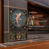 池に浮かぶ魔法のようなピンクのカルプ(《植物》スイレン) タイル