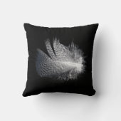 池に浮ストライプのかぶ白黒の羽 クッション (裏面)