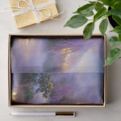 池のそばの夕暮れ時のピンクの柳 薄葉紙 (ギフト)