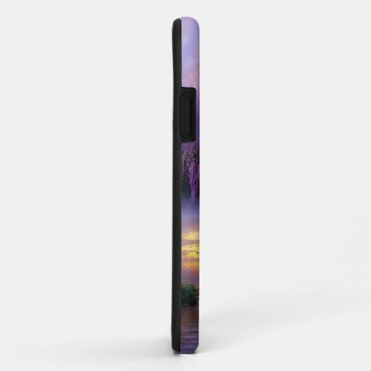 池のそばの夕暮れ時のピンクの柳 Case-Mate iPhoneケース (裏面/右)