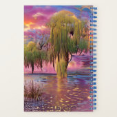 池のそばの日没の柳 ノートブック (裏面)