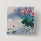 池のはす 缶バッジ (正面)