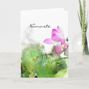 池のはすl中国人のブラシの絵画の芸術 シーズンカード