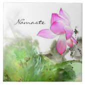 池のはすl中国人のブラシの絵画の芸術 タイル (正面)