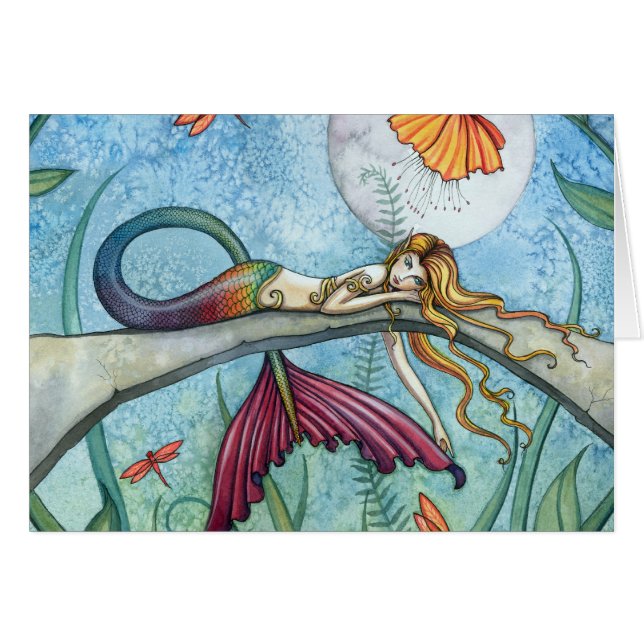 池のほとりの人魚アート (正面横)