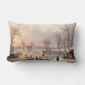 池のアイススケートの冬の雪の国の装飾用クッション ランバークッション (正面)