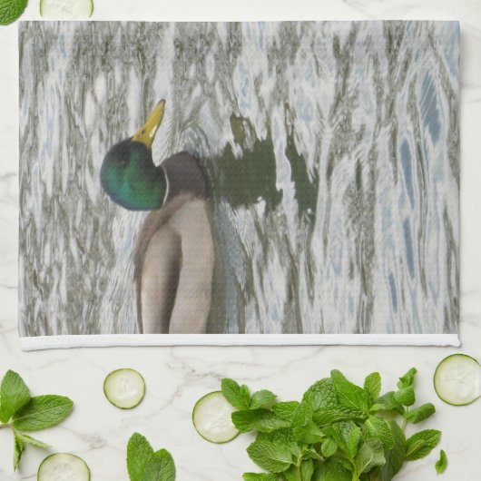 池のアヒル キッチンタオル (折り畳み)