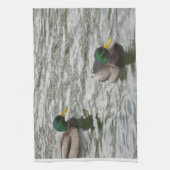 池のアヒル キッチンタオル (縦)