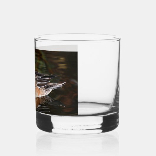 池のアメリカンウィゲオンダックヘン ウイスキーグラス (左)