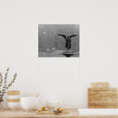 池のエンジェル彫刻 ポスター (キッチン)