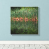 池のオルトンエフェクトの反射をキャッチ キャンバスプリント (インサイチュ (ウッドフロア))