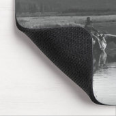 池のカウボーイそして馬 マウスパッド (コーナー)