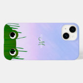 池のカエルが草の間を覗き込んモノグラムのだ Case-Mate iPhoneケース (裏面 (横))